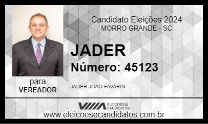 Candidato JADER 2024 - MORRO GRANDE - Eleições