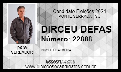 Candidato DIRCEU DEFAS 2024 - PONTE SERRADA - Eleições