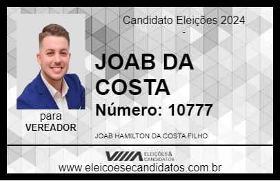 Candidato JOAB DA COSTA 2024 - PENHA - Eleições