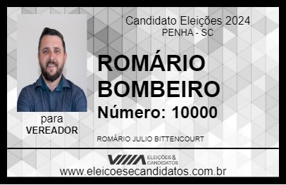 Candidato ROMÁRIO BOMBEIRO 2024 - PENHA - Eleições