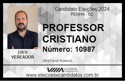 Candidato PROFESSOR CRISTIANO 2024 - PENHA - Eleições