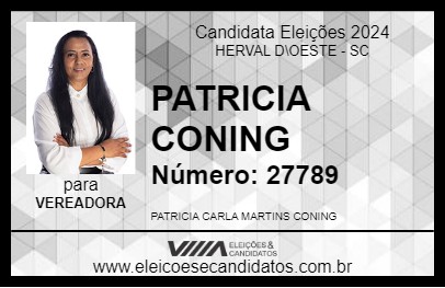 Candidato PATRICIA CONING 2024 - HERVAL D\OESTE - Eleições