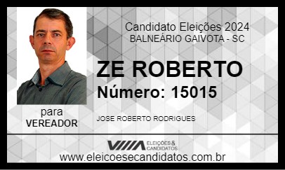 Candidato ZE ROBERTO 2024 - BALNEÁRIO GAIVOTA - Eleições