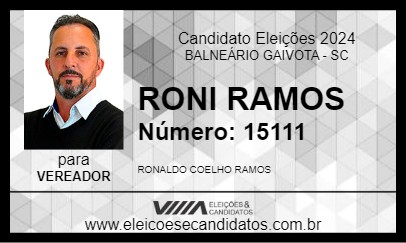 Candidato RONI RAMOS 2024 - BALNEÁRIO GAIVOTA - Eleições