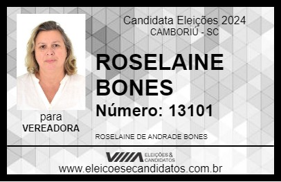 Candidato ROSELAINE BONES 2024 - CAMBORIÚ - Eleições