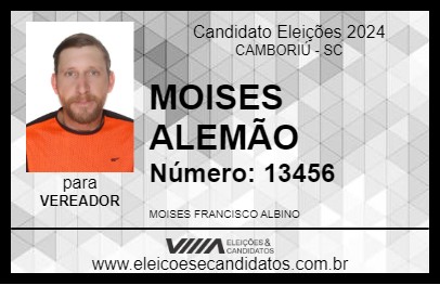 Candidato MOISES ALEMÃO 2024 - CAMBORIÚ - Eleições