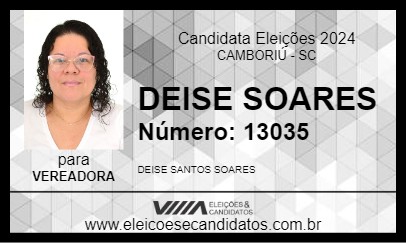 Candidato DEISE SOARES 2024 - CAMBORIÚ - Eleições