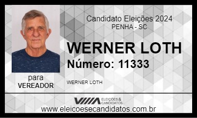 Candidato WERNER LOTH 2024 - PENHA - Eleições