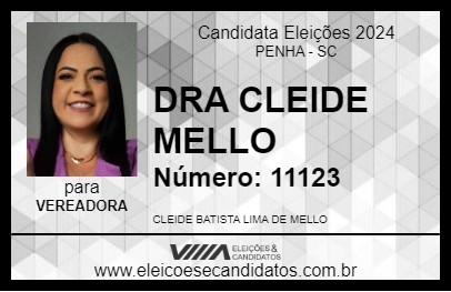 Candidato DRA CLEIDE MELLO 2024 - PENHA - Eleições