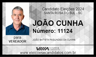 Candidato JOÃO CUNHA 2024 - SANTA ROSA DO SUL - Eleições