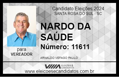 Candidato NARDO DA SAÚDE 2024 - SANTA ROSA DO SUL - Eleições