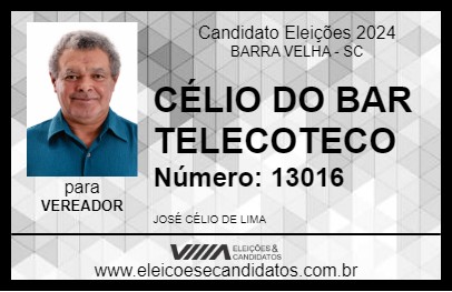 Candidato CÉLIO DO BAR TELECOTECO 2024 - BARRA VELHA - Eleições