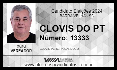 Candidato CLOVIS DO PT 2024 - BARRA VELHA - Eleições