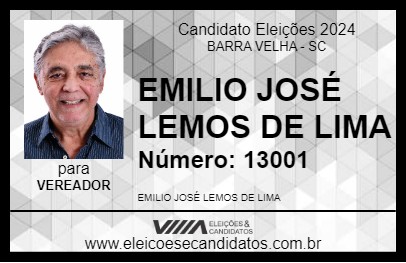 Candidato EMILIO JOSÉ LEMOS DE LIMA 2024 - BARRA VELHA - Eleições