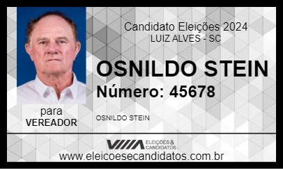 Candidato OSNILDO STEIN 2024 - LUIZ ALVES - Eleições