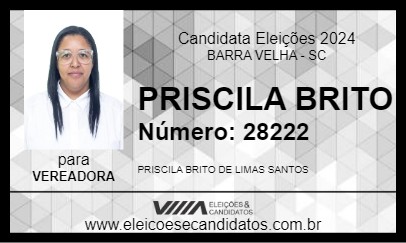 Candidato PRISCILA BRITO 2024 - BARRA VELHA - Eleições