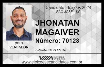 Candidato JHONATAN MAGAIVER 2024 - SÃO JOSÉ - Eleições