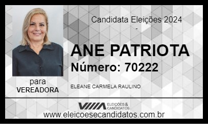 Candidato ANE PATRIOTA 2024 - SÃO JOSÉ - Eleições