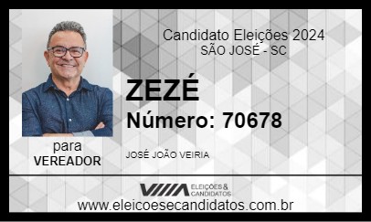 Candidato ZEZÉ 2024 - SÃO JOSÉ - Eleições