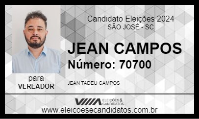 Candidato JEAN CAMPOS 2024 - SÃO JOSÉ - Eleições