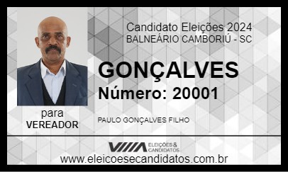 Candidato GONÇALVES 2024 - BALNEÁRIO CAMBORIÚ - Eleições