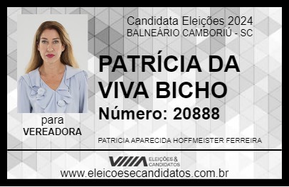 Candidato PATRÍCIA DA VIVA BICHO 2024 - BALNEÁRIO CAMBORIÚ - Eleições