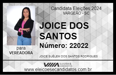 Candidato JOICE DOS SANTOS 2024 - VARGEÃO - Eleições