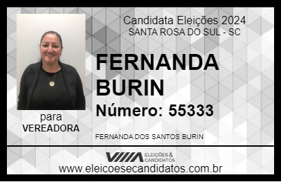 Candidato FERNANDA BURIN 2024 - SANTA ROSA DO SUL - Eleições