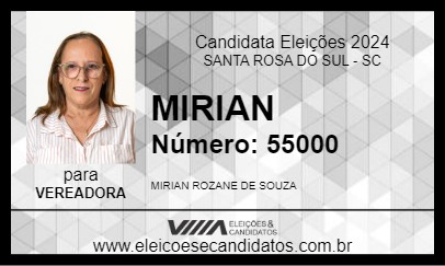 Candidato MIRIAN 2024 - SANTA ROSA DO SUL - Eleições