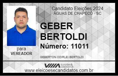 Candidato GEBER BERTOLDI 2024 - ÁGUAS DE CHAPECÓ - Eleições