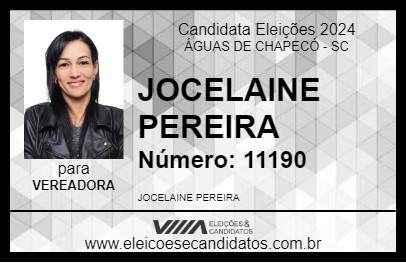 Candidato JOCELAINE PEREIRA 2024 - ÁGUAS DE CHAPECÓ - Eleições