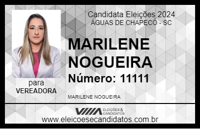 Candidato MARILENE NOGUEIRA 2024 - ÁGUAS DE CHAPECÓ - Eleições