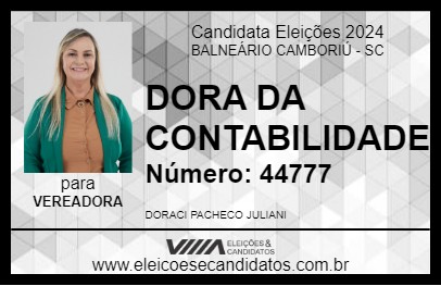 Candidato DORA DA CONTABILIDADE 2024 - BALNEÁRIO CAMBORIÚ - Eleições