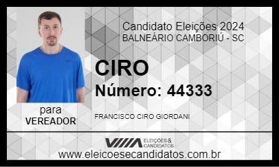 Candidato CIRO 2024 - BALNEÁRIO CAMBORIÚ - Eleições