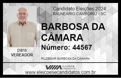 Candidato BARBOSA DA CÂMARA 2024 - BALNEÁRIO CAMBORIÚ - Eleições