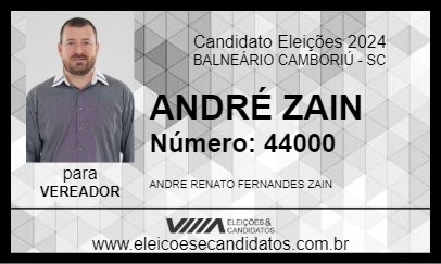 Candidato ANDRÉ ZAIN 2024 - BALNEÁRIO CAMBORIÚ - Eleições