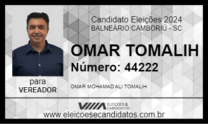 Candidato OMAR TOMALIH 2024 - BALNEÁRIO CAMBORIÚ - Eleições