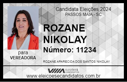 Candidato ROZANE  NIKOLAY 2024 - PASSOS MAIA - Eleições