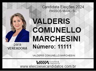 Candidato VALDERIS COMUNELLO MARCHESINI 2024 - PASSOS MAIA - Eleições