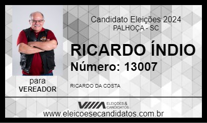 Candidato RICARDO ÍNDIO 2024 - PALHOÇA - Eleições