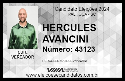 Candidato HERCULES AVANCINI 2024 - PALHOÇA - Eleições