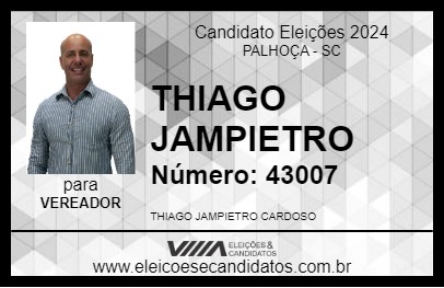 Candidato THIAGO JAMPIETRO 2024 - PALHOÇA - Eleições