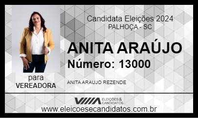 Candidato ANITA ARAÚJO 2024 - PALHOÇA - Eleições