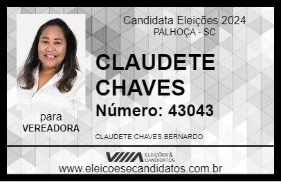 Candidato CLAUDETE CHAVES 2024 - PALHOÇA - Eleições