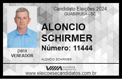 Candidato ALONCIO SCHIRMER 2024 - GUABIRUBA - Eleições