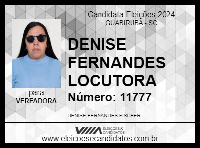 Candidato DENISE FERNANDES LOCUTORA 2024 - GUABIRUBA - Eleições