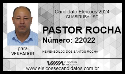 Candidato PASTOR ROCHA 2024 - GUABIRUBA - Eleições