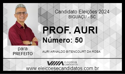 Candidato PROF. AURI 2024 - BIGUAÇU - Eleições