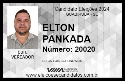 Candidato ELTON PANKADA 2024 - GUABIRUBA - Eleições