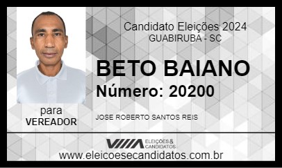 Candidato BETO BAIANO 2024 - GUABIRUBA - Eleições